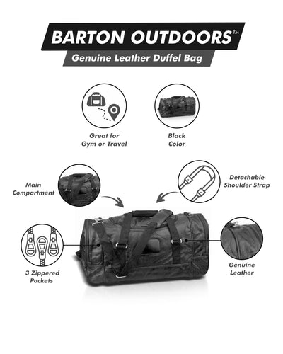 Classic 21 Inch Leather Gym Bag
