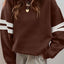Sudadera Oversized con Rayas Universitarias y Hombros Caídos