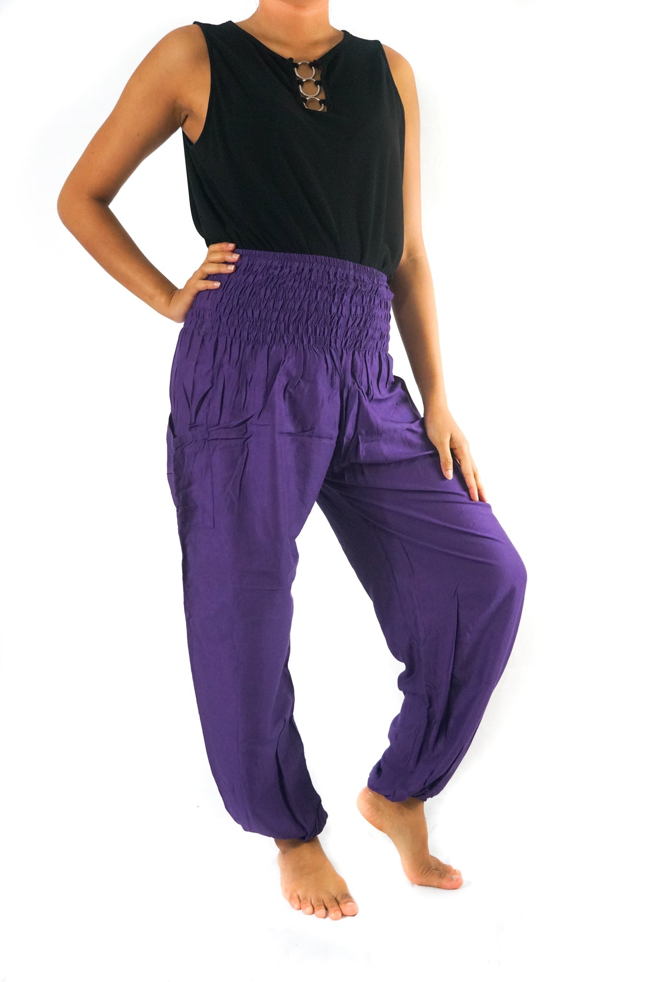 Purple Boho Harem Pants for Women