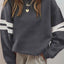 Sudadera Oversized con Rayas Universitarias y Hombros Caídos