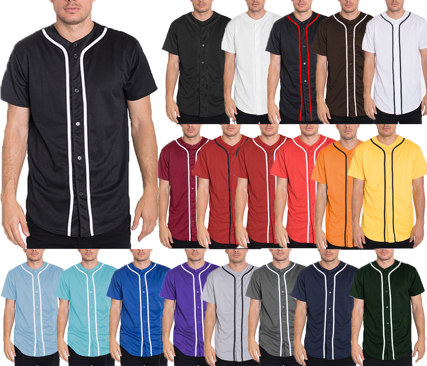 Camisa de béisbol de botones para hombres