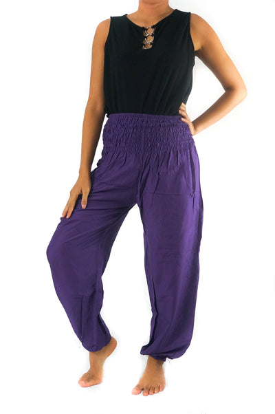 Purple Boho Harem Pants for Women