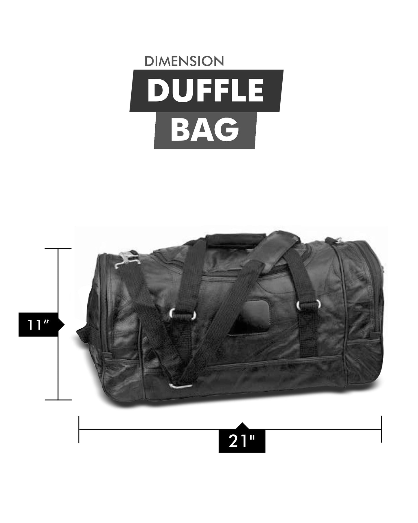 Sac de sport en cuir classique de 21 pouces