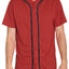 Red Black Baseball Jersey Short Set