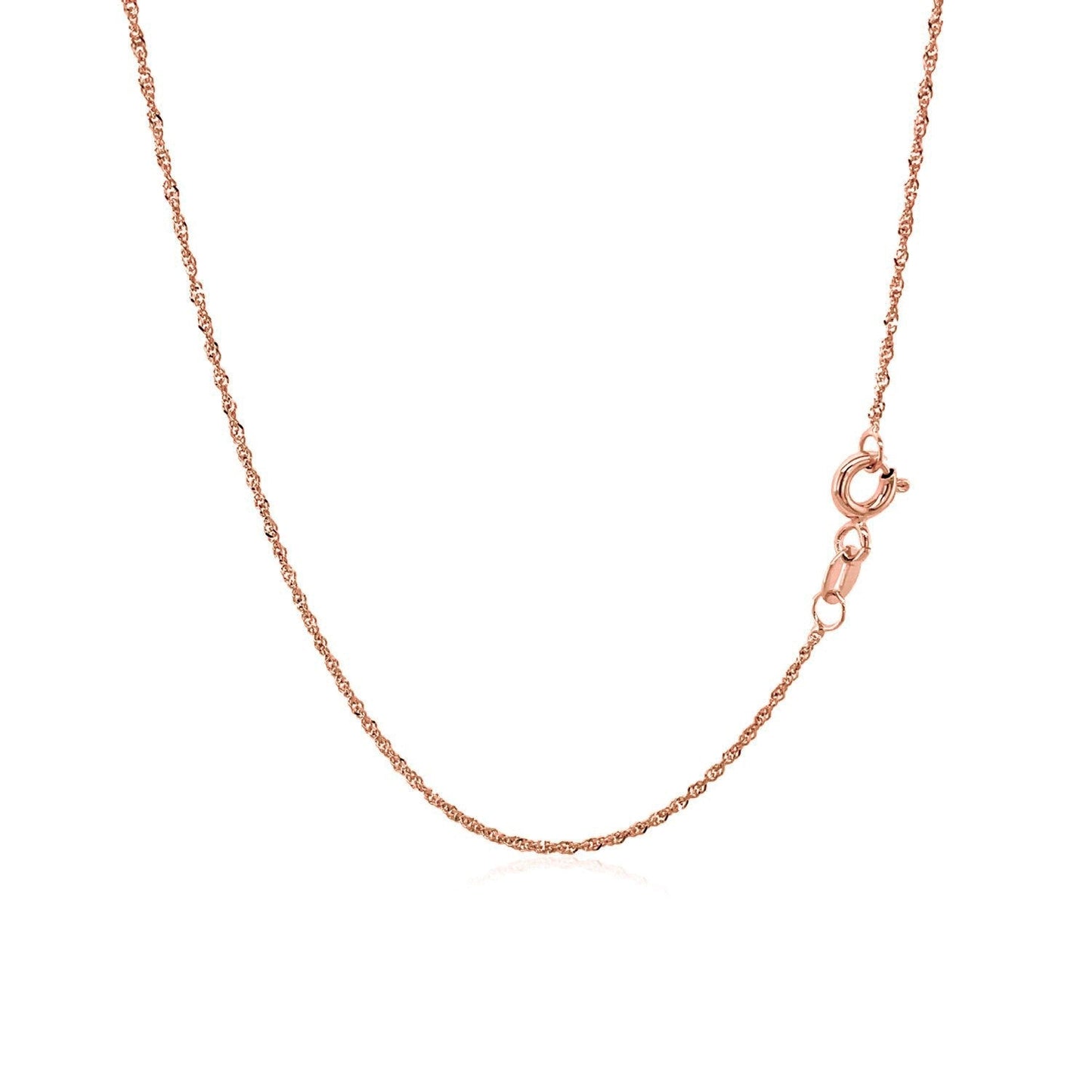 Chaîne Singapore en or rose 14k - Élégance de 1,0 mm