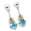 Pendientes de Topacio Azul y Amatista de 5.55 Quilates en Plata Esterlina