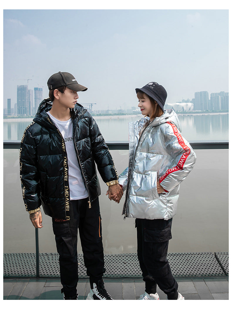 Glossy Hooded Down Jacket for Men
