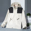 Unisex Colorblock Hooded Windbreaker Jacket with Pockets