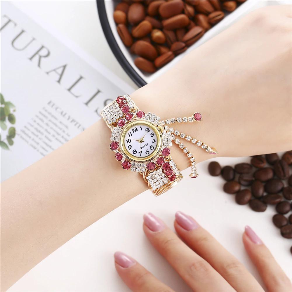 Montre Bracelet en Rhinestones de Luxe pour Femmes