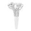 14KT White Gold Diamond Twin Heart Ring - Size 6.5
