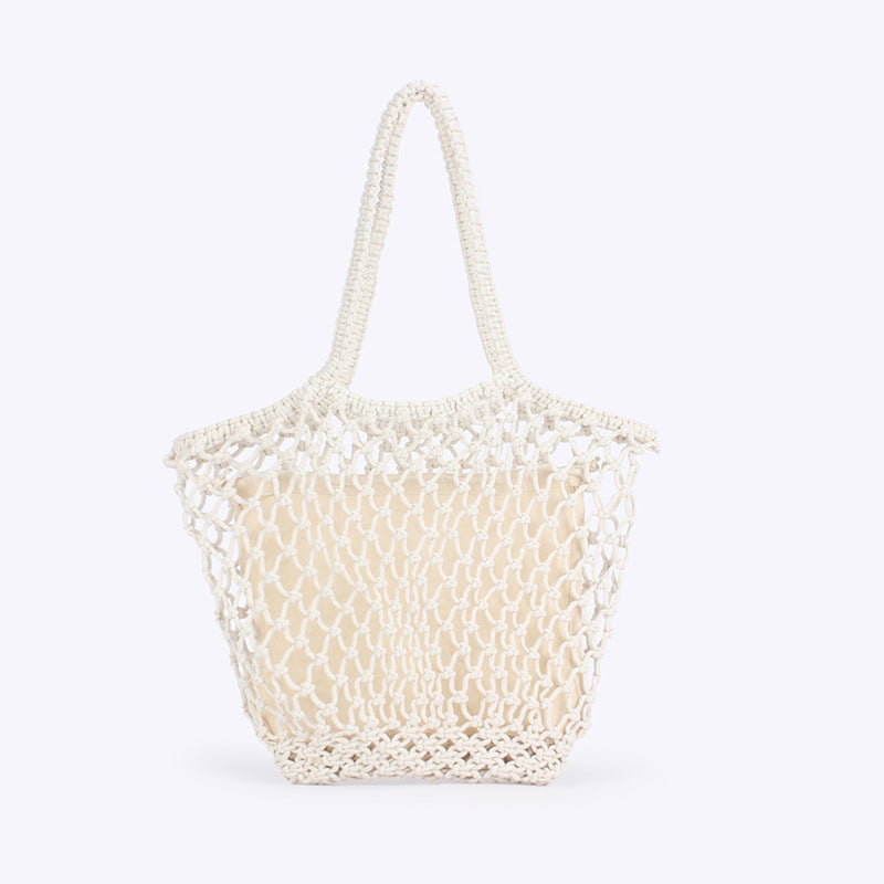 Elegant Handmade Woven Cotton Rope Shopper Bag