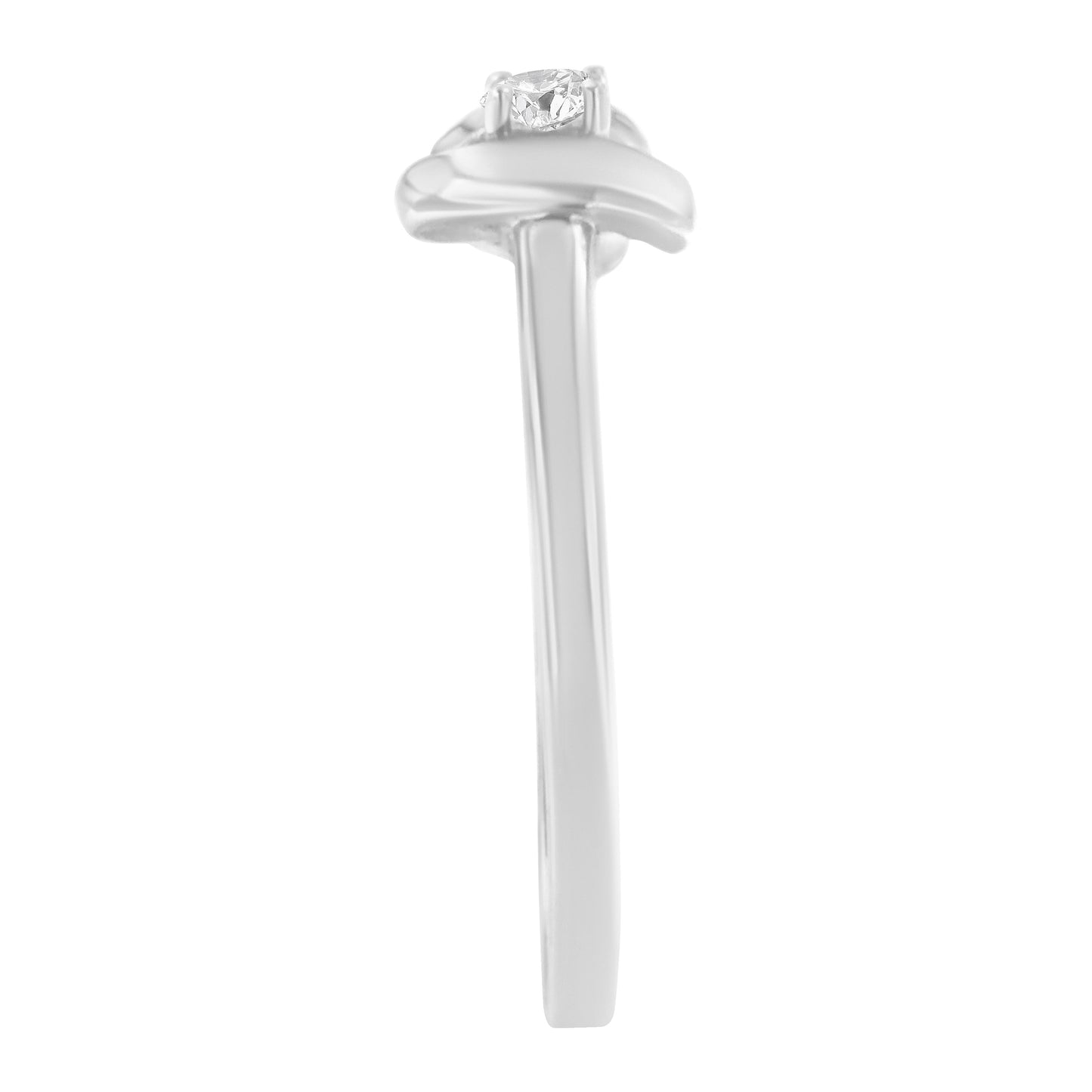 10K White Gold Diamond Promise Ring - Size 6
