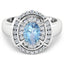 Bague de fiançailles en or blanc 14K avec aquamarine et diamants de 1,57 carat