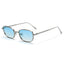 Lunettes de soleil carrées rétro en métal avec protection UV