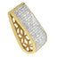 Collar de Pendiente de Bloque de Diamante Cortado en Princesa de Oro Amarillo de 14K