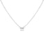 Collar de diamante ovalado cultivado en laboratorio de oro blanco de 14 quilates