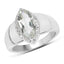 Bague en argent sterling avec améthyste verte de 1,64 carat et topaze blanche