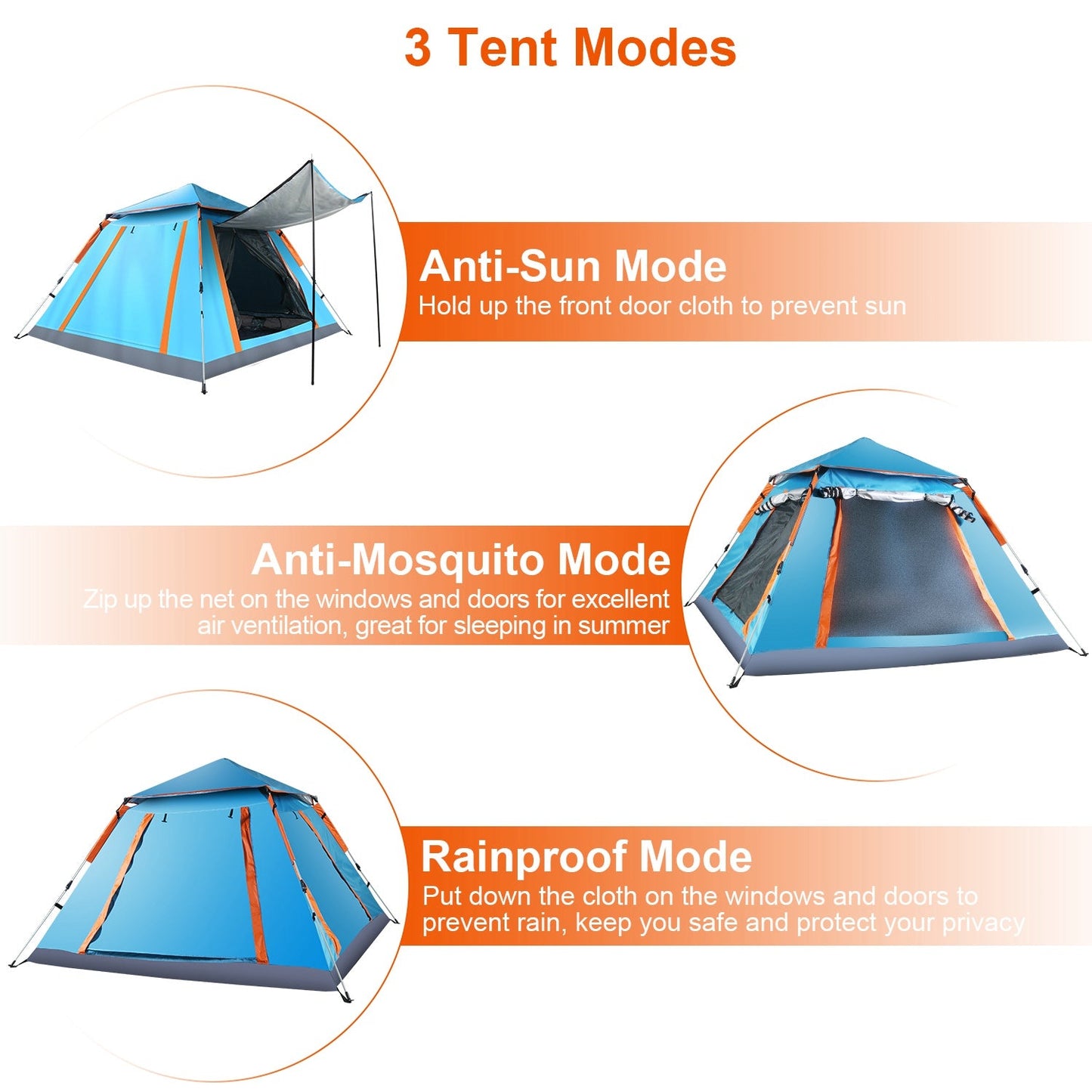 Tente de camping GBruno pour 4-5 personnes