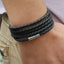 Trendy Black Retro Wrap Leather Bracelet for Men