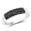 0.22 Carat Genuine Black Diamond Sterling Silver Engagement Ring
