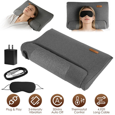 Coussin de massage ergonomique pour le cou avec chaleur et vibration
