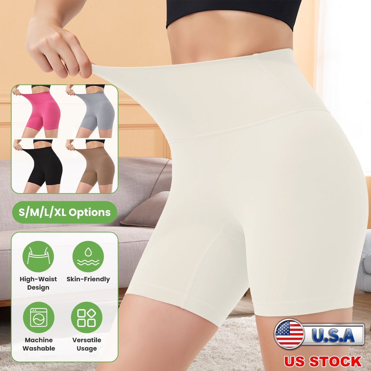 Women's High Waist Biker Shorts with Tummy Control