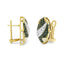Elegant Black and White Diamond Oval Omega Back Stud Earrings