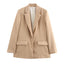 Elegant Long-Sleeve Blazer in Silk-Like Satin Fabric