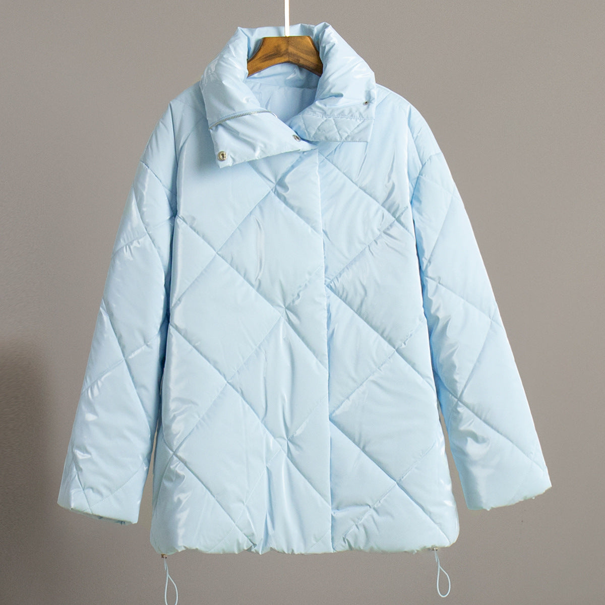 Baggy Matte Glossy Lapel Cotton-Padded Coat