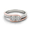 Anillo de Diamante de Dos Piedras en Oro Blanco y Rosa de 14k