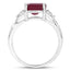 Bague de fiançailles en argent sterling avec rubis de 4,49 carats et topaze blanche
