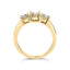 Anillo de Ilusión de Tres Piedras en Oro Amarillo de 10K 1/2 Cttw - Talla 7