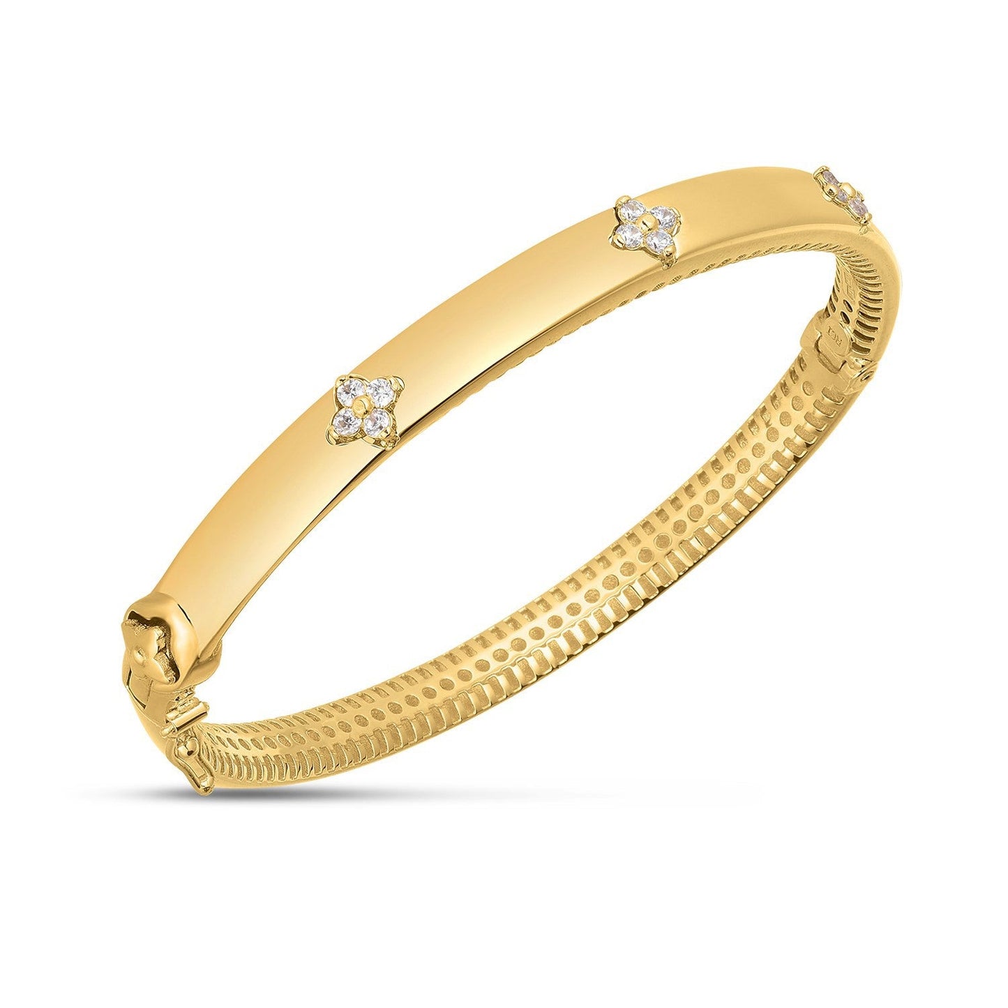 Bracelet en diamant trilogie en or jaune 14 carats