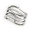 Anillo de diseño de múltiples bandas de oro blanco de 14k con diamantes