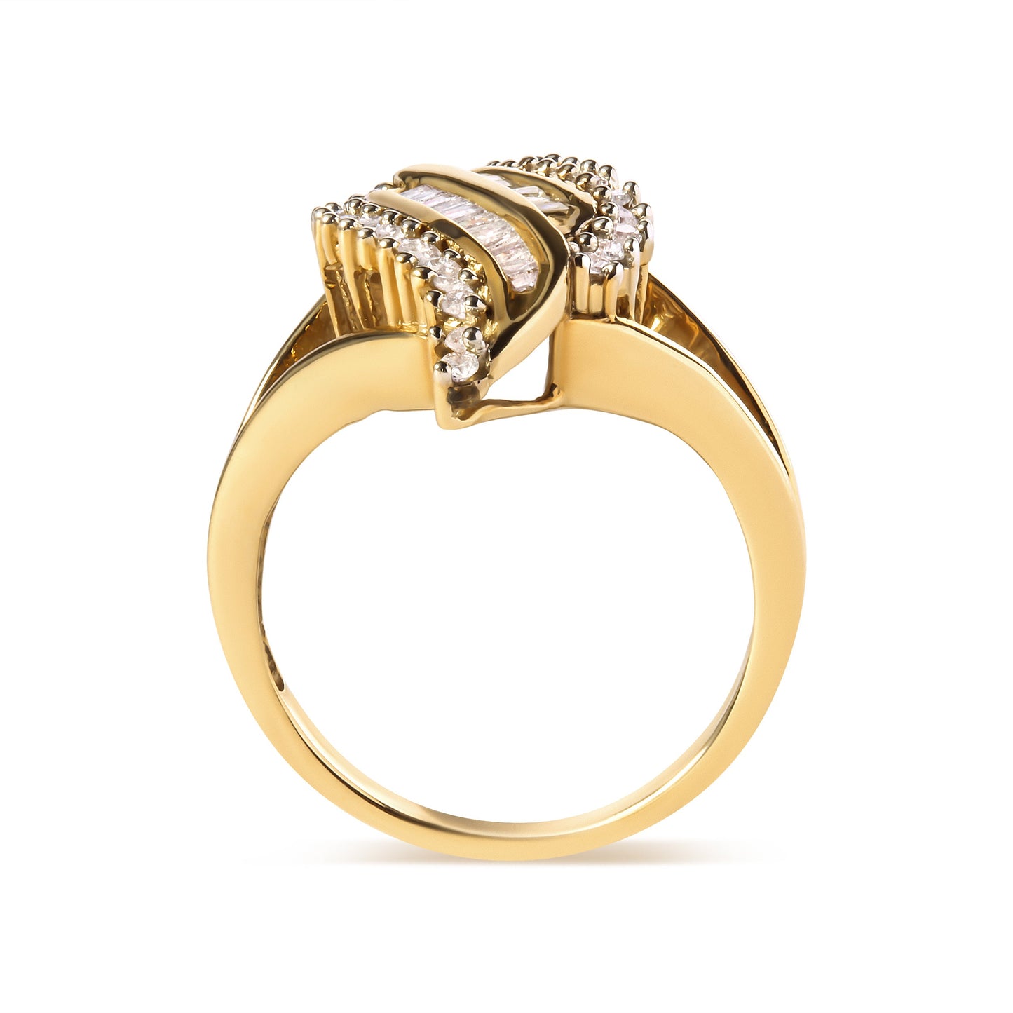 Bague cocktail en diamant 10K or jaune 1/2 cttw