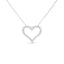 .925 Sterling Silver Diamond Open Heart Pendant Necklace