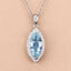 Pendentif en or blanc 14K avec aquamarine et diamants de 2,55 carats