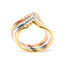 14K Gold Diamond Geometrical Chevron V Stackable Band Ring Set - Size 7