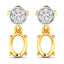 0.11 Carat Genuine White Diamond 14K Yellow Gold Semi Mount Earrings