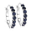 Pendientes de aro de zafiro azul de 2.66 quilates en plata esterlina