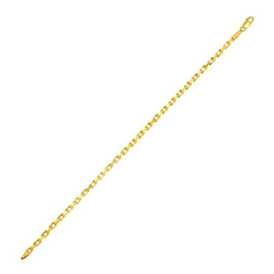 Pulsera de cadena francesa de oro amarillo de 14k (2.50 mm)
