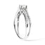 Bague de fiançailles en or blanc 14K avec diamant à double bande - Taille 7