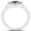 0.20 Carat Genuine Black and White Diamond Sterling Silver Ring