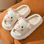 Piggy Cute Couple Open Toe Linen Cotton Linen Slippers - Korvel