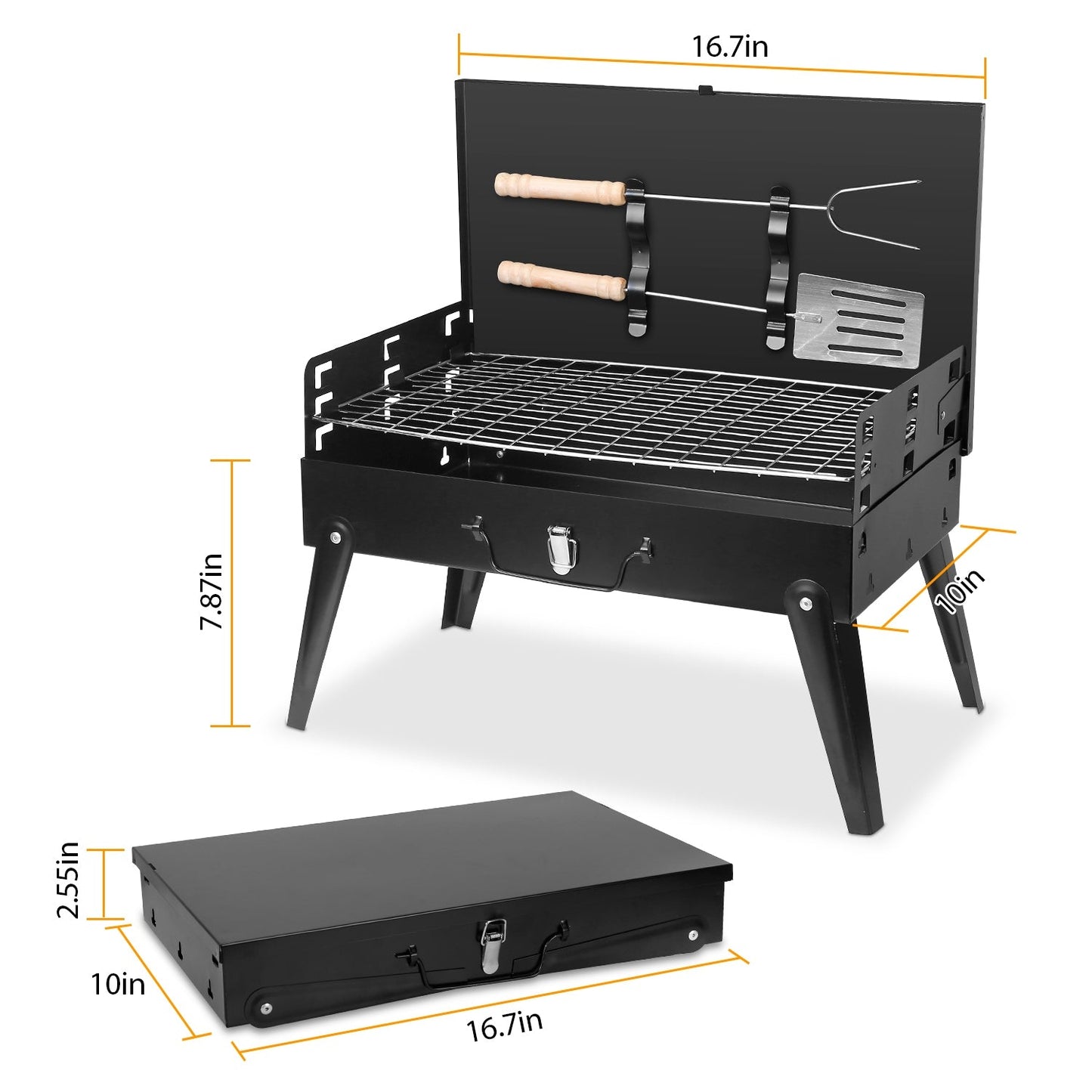 Parrilla de Carbón Portátil LJG - BBQ Compacta y Plegable