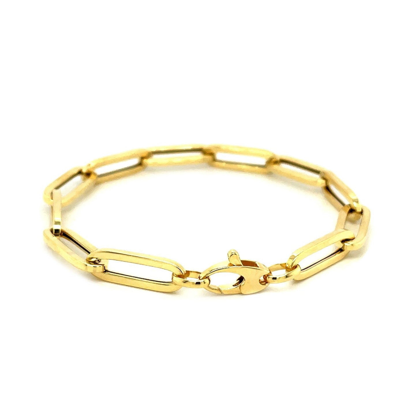 Bracelet en chaîne en papier clip extra large en or jaune 14K