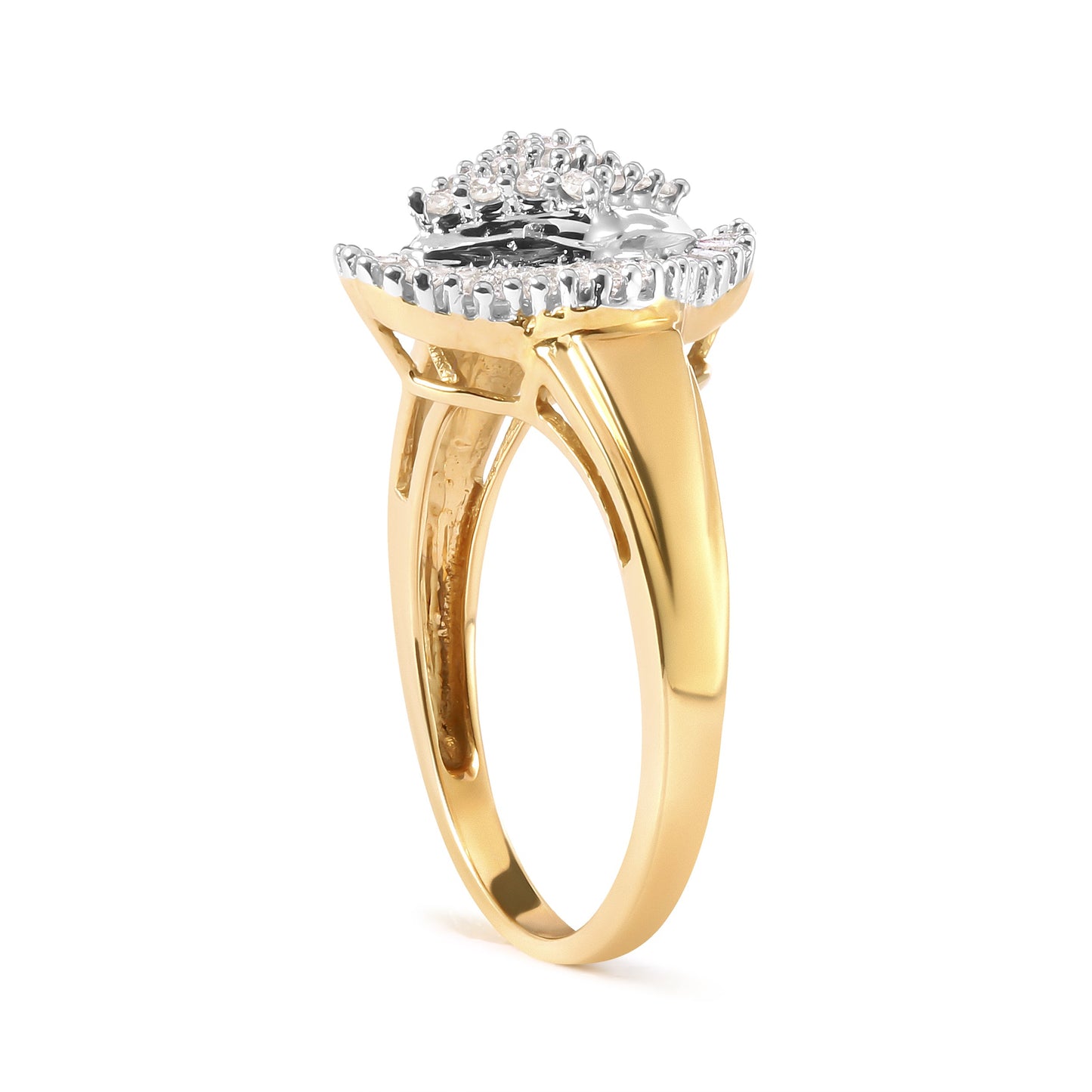 Anillo Halo de Diamantes en Oro Amarillo de 10K 1/2 Cttw - Talla 7