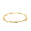 14k Yellow Gold Rolo Chain Bracelet with Heart Stations