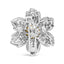 Broche de Flor de Diamante y Perla Cultivada en Oro Blanco de 18K