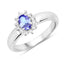 Ensemble de bijoux en tanzanite véritable de 2,00 carats et topaze blanche